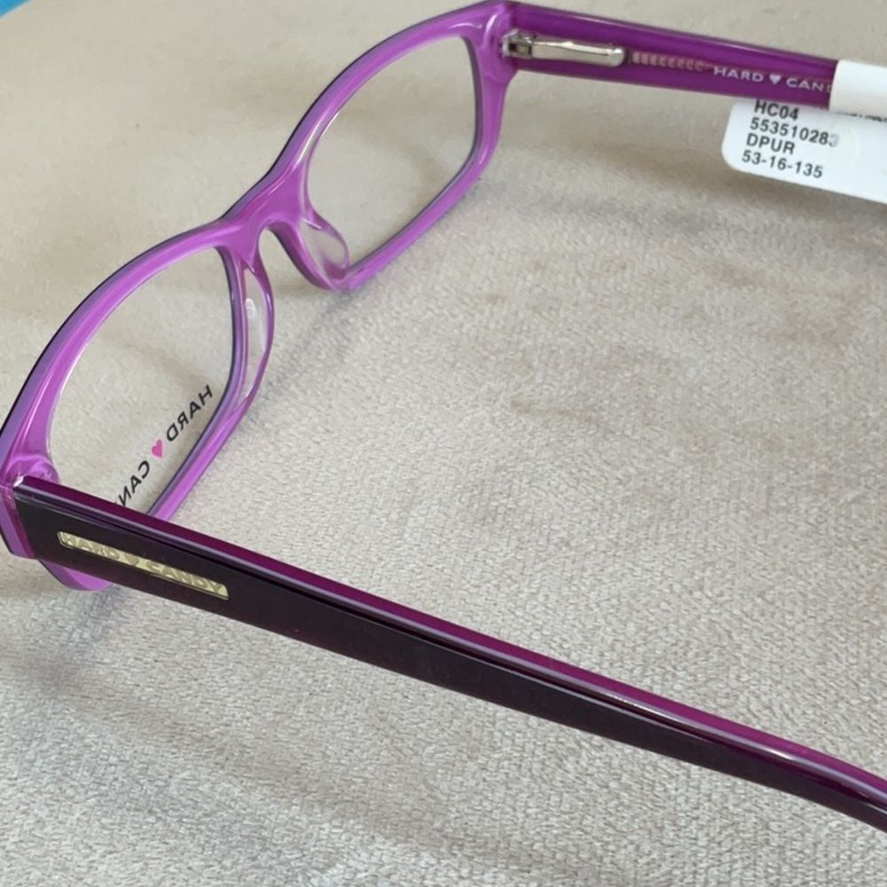 COPY - COPY - NWT HARD CANDY EYEGLASSES HC04 DPUR 53 16 135 PURPLE FRAMES NEW L… - Picture 4 of 9